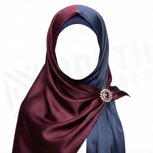Hiyab de Seda Satinada de Color Sólido para Mujer, Suave al Tacto, para Uso Diario, Pañuelo Étnico de Oriente Medio - Product Image 5