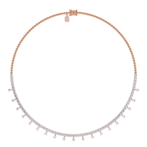 Collier tennis élégant Eternal Dew avec diamants de laboratoire et diamants naturels, en argent sterling 9KT 10KT 14KT 18KT, bijoux pour femmes - Product Image 4