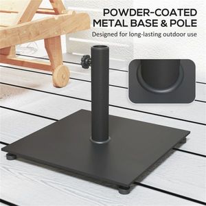 Ombrellone da Giardino Quadrato con Base in Acciaio Inox e Ferro per Ristoranti, Hotel, Spiaggia o Uso Domestico - Resistente alla Pioggia - Product Image 5