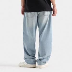 Jeans de Mezclilla Azules Retro de Pierna Recta para Hombre, Tallas Grandes, Cintura Media, Lavado Suave, con Tela de Alta Calidad para Personalización y Venta al Por Mayor - Product Image 4