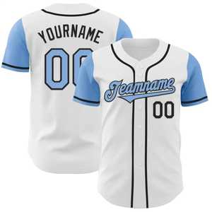 Camiseta de Béisbol Personalizada Blanca y Azul con Cuello en V, Manga Corta, Impresión de Nombre del Equipo 00, Transpirable, Corte Regular, Unisex, Talla Grande para Adultos - Product Image 1