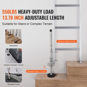 Livellatore per Scale in Acciaio da 23,4 Pollici, Capacità di Carico 550 libbre, Stabilizzatore Facile da Riporre, Strumento di Livellamento per Scale e Scale a Pioli - Product Image 2