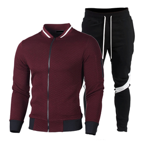 Ensemble de survêtement unisexe respirant en polaire et nylon à capuche, couleur unie, pour le printemps et l'automne - Product Image 2