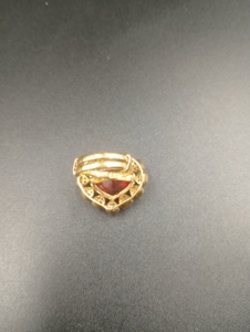 Floral Shape <b>Gold</b> Plated Silver <b>Cocktail</b> <b>Ring</b> Natural Garnet Stone Classic Vintage Women's Jewelry January Birthstone Gift Red - Product Image 2