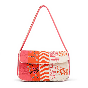Bolso Bandolera de Hombro de Cuero Genuino, Hecho a Mano, con Bordado Bohemio y Cuentas, para Mujer, Moderno, de Diseño, para Primavera - Product Image 1