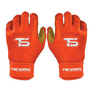 Bruce Bolt Leather Batting <b>Gloves</b> Customizable Blue Padded Microfiber Knit Fabric Hook Loop Closure Guantes de bateo de beisbol - Product Image 1