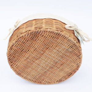 Natural Eco-Friendly Circle Woven Rattan <b>Basket</b> Set Premium Canvas Lining Multipurpose Storage <b>Basket</b> for Vintage Style - Product Image 4