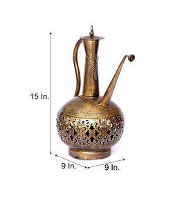 Iron Golden Surai Diya T Light Holder Decorative Metal Candle Lantern for Home Decor Living Room Dining Table Festive Decor - Product Image 3