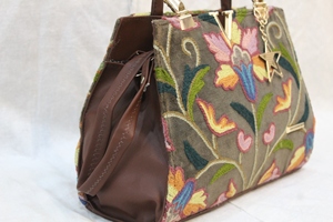 Bolso Tote de Cachemira con Bordado Floral y Trabajo Ari, Bolso de Mano Marrón, Bolso de Hombro para el Uso Diario, Regalo - Product Image 3