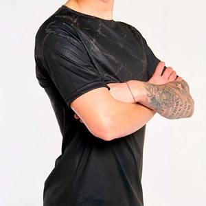 T-shirt de sport décontracté pour homme, séchage rapide, coupe ajustée, respirant, polyester et élasthanne, manches courtes, pour la gym, ARGENT - Product Image 3