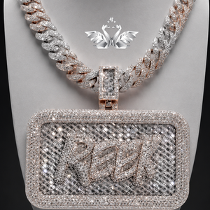 925 Sterling Silver <b>Iced</b> <b>Out</b> Moissanite Tennis <b>Chain</b> Hip Hop Necklace Diamond Look Jewelry - Product Image 2