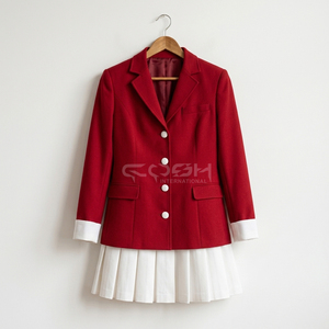 Blazer Rojo Estilo Preppy para Mujer, Ropa Griega Delta Sigma de Cosh International, Prenda Exterior Informal de Color Sólido, Tejido de Poliéster - Product Image 1