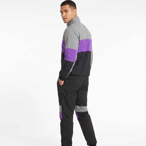 Custom Nylon Lightweight Tracksuit Men's <b>Patchwork</b> Waterproof Windbreaker <b>Jacket</b> and Pants Set Unisex Embroidered Tracksuit - Product Image 2