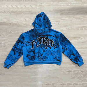 Sudadera con Capucha para Hombre, Estilo Vintage, con Estampado de Calaveras, 100% Algodón Ecológico, Hombros Caídos, Personalizable, Último Modelo 2026, Superventas - Product Image 5