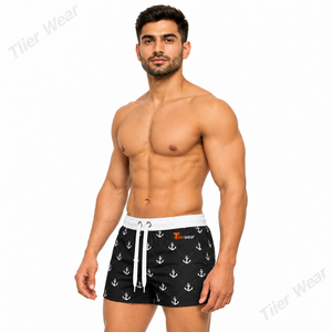 Shorts de plage pour hommes, séchage rapide, polyester, légers, respirants, pour l'été, pour le surf, taille élastique, maillots de bain OEM - Product Image 2