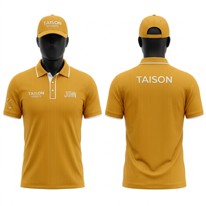 Polo de golf premium pour homme, tissu polyester haute performance 175 GSM, couleur brun rouille, classique, avec broderie sur la poitrine et impression sur la manche, personnalisable. - Product Image 5
