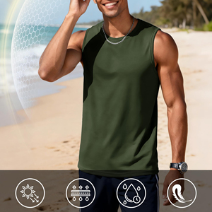 Débardeurs de sport pour hommes personnalisés avec logo, coupe classique, style rétro, pour l'entraînement et l'été, vente en gros - Product Image 3