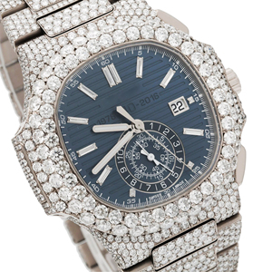 Reloj de Cuarzo de Acero Inoxidable con Diamantes Moissanite VVS, Estilo Hip Hop, Correa de 20 mm, Esfera de Cristal, Edición Premium - Product Image 2