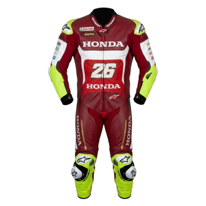 Traje de Carreras MotoCP de Cal Crutchlow, Traje de Cuero Completo Premium de Una Pieza para Días de Pista con Deslizadores, Mono/Traje con Protección Nivel 2 CE - Product Image 1