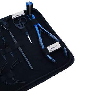 Kit d'outils d'extension capillaire léger en métal et plastique à micro-liens, fixation forte, avec accessoires multiples pour usage domestique - Product Image 1