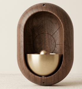 Small Household Solid Wood Door Ornament Eco-Friendly Polished Wall Hanging Wind <b>Chimes</b> Art Style Bamboo Beech Oval Decoration - Product Image 4