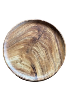 Assiettes rondes en bois écologiques classiques avec logo personnalisé, plusieurs tailles, pour hôtel, café - Product Image 5