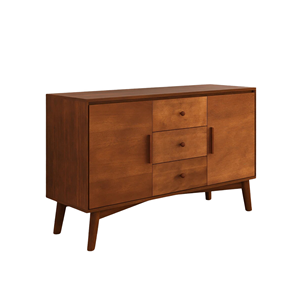 Buffet moderne en teck avec 3 tiroirs et double porte de rangement pour l'organisation de la salle à manger et du salon - Product Image 2