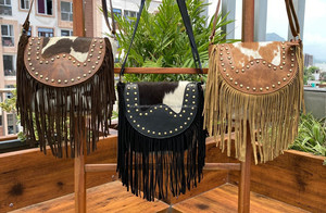 Exclusif En Gros Vintage Fringe Sacs À Bandoulière En Cuir De Vachette Véritable Personnalisé Femmes À La Mode Cowgirl Sac À Bandoulière - Product Image 4