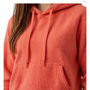 Coral Pink Women's Oversized <b>Eye</b> <b>Mask</b> Hoodie Soft Fleece Pullover with Drawstring Hood Kangaroo Pocket Casual Lounge Streetwear - Product Image 5