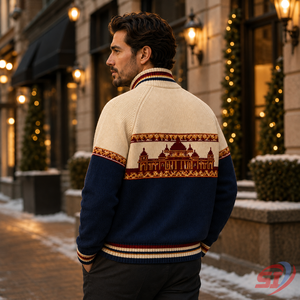 Veste en tricot côtelé personnalisée, pull jacquard à fermeture éclair intégrale, cardigan, logo personnalisé, OEM, ODM, fabricant de tricots en gros - Product Image 6