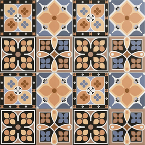 Carreaux de sol en céramique de style marocain 400x400mm pour salle de bain, restaurant, cuisine, bar, carreaux de marbre carrés à motifs antiques - Product Image 1
