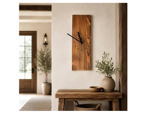 Reloj de pared rectangular rústico de madera, reloj analógico silencioso de cuarzo para colgar con manecillas negras, nuevo, de alta calidad - Product Image 1