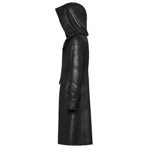 Wholesale Black <b>Gothic</b> Wizard Men's Hooded Zipper Front <b>Jacket</b> Vintage Long Coat Top Sell - Product Image 6