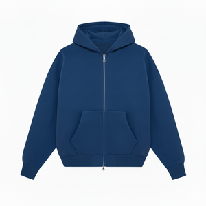 Unisex Oversized <b>Hooded</b> <b>Zip</b>-Up Sweatshirt Solid Color Cotton French Terry Casual Winter Wear Digital Printing Breathable - Product Image 2