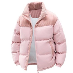 Winter New Solid Color Stand Collar Long Sleeve Zipper Jacket Customize Logo Design Label Fashion <b>Man</b> High Street Puffer Jacket - Product Image 4