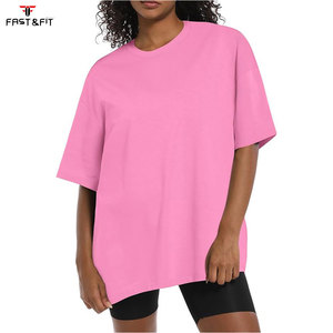 T-shirt surdimensionné 100 % coton pour femme, été, éco-responsable, tissu tricoté décontracté, vêtements de sport personnalisés - Product Image 3