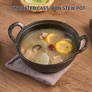 WANGYUANJI Pentola Yuanbao in Ghisa da 32 cm, Non Rivestita, Antiaderente, per Zuppe e Brodi, Adatta a Gas e Induzione, per Cottura di Porridge e Salse - Product Image 4