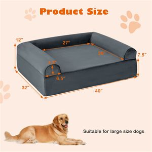 Divano Letto Ortopedico per Cani da 40 Pollici con Memory Foam, Poggiatesta Rimovibile e Lavabile, per Cani di Taglia Grande e Animali di Piccola Taglia - Product Image 2