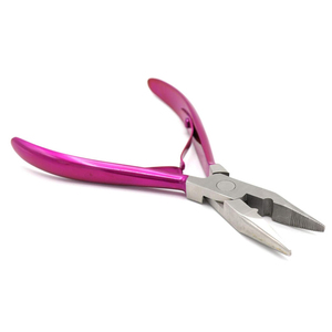 Pince à extensions de cheveux en acier inoxydable avec micro-perles, manche rose, pince à extensions de cheveux humains avec dents pour extensions de cheveux - Product Image 1