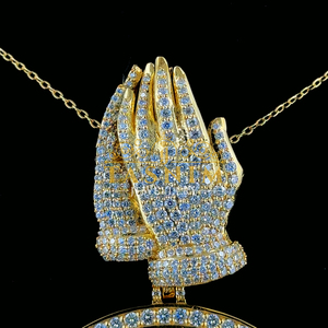 Colgante de Plata de Ley Chapado en Oro Amarillo de 10K con Moissanita VVS Personalizada, Certificada por GIA, Estilo Hip Hop, con la inscripción 'Dios es Primero', Fino - Product Image 3