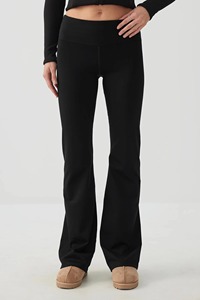 Bulk Plain Women <b>Bell</b> Bottom Pants Breathable Fitness Leggings Wide Leg Yoga Trousers Custom Label OEM - Product Image 5