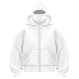 Sudadera con capucha unisex de algodón 100% con cremallera completa, estilo vintage, oversize, para hombre, venta al por mayor - Product Image 5