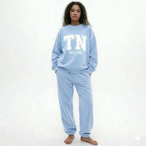 Womens <b>White</b> VIRGINIA Graphic Sweatshirt And <b>Jogger</b> Set Premium Heavyweight Fleece Oversized Two Piece Loungewear Outfit - Product Image 3