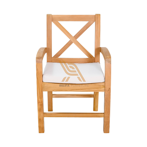Chaise de salle à manger au design moderne avec accoudoirs pour mobilier de jardin traditionnel et mobilier de terrasse domestique - Product Image 1