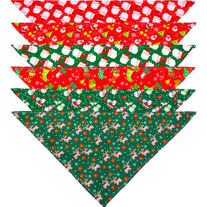 Christmas <b>Pet</b> Bandana Triangle Bibs Santa Snowman Print Scarves Custom Festive Holiday <b>Accessories</b> Supply - Product Image 1