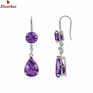 Fournisseur de bijoux de haute qualité, boucles d'oreilles en argent sterling 925, pierre précieuse quartz rose, forme goutte d'eau, bijoux pour femmes - Product Image 3