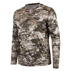 Camiseta 3D para hombre, estilo vintage, con estampado de camuflaje, cuello redondo, manga larga, para caza, camping, senderismo, camiseta de caza. - Product Image 2