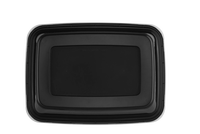 Boîte alimentaire rectangulaire en plastique avec couvercle, compartiment unique, sans BPA, design simple, portable, 58 oz