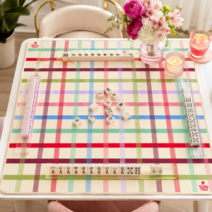Tapis de Mahjong Original Lucky Tiles à Motif Écossais 33'' en Néoprène Premium Antidérapant Résistant à l'Eau Pliable et Moderne pour Mahjong Américain Personnalisé - Product Image 1