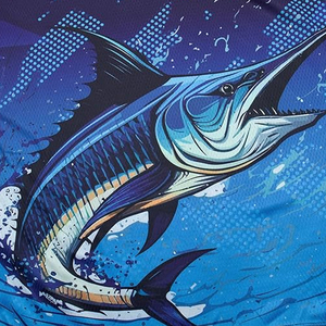 Camiseta de Pesca Personalizada OEM con Transferencia de Calor, 100% Poliéster, Transpirable, de Secado Rápido, con Protección UV y Logotipo - Product Image 2